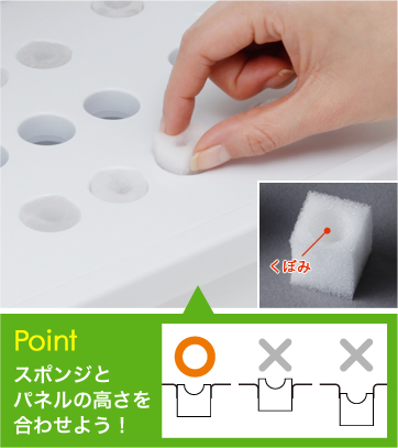 栽培スポンジと苗床フタをセット